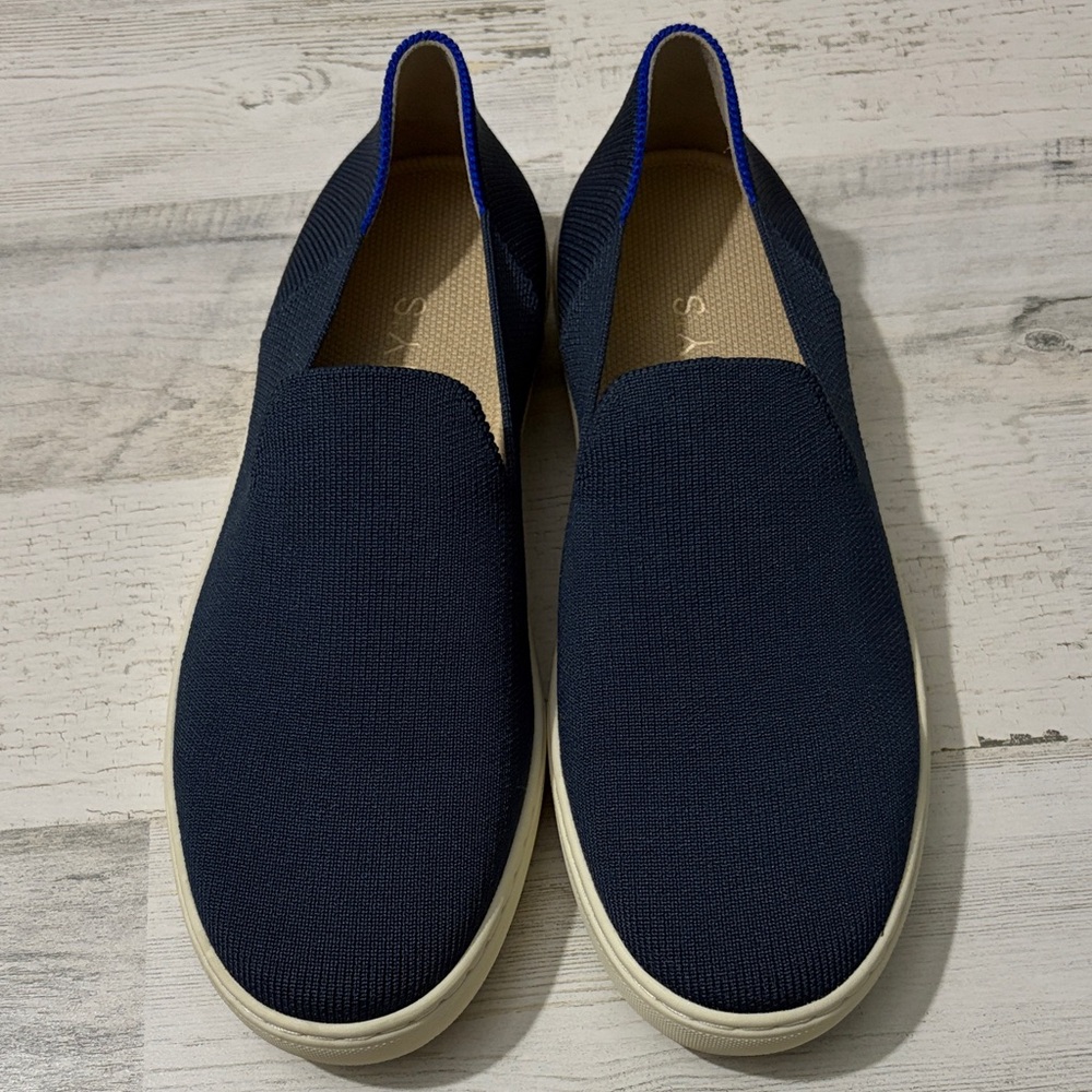 Rothy's The Original Navy Blue Women's Slip-On Sneakers - Picture 2 of 12